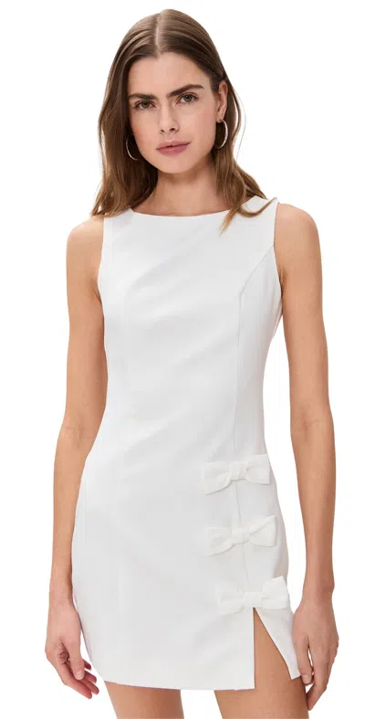 Endless Rose Bow Slit Mini Dress White