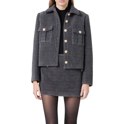 Endless Rose Brushed Jacket In Grey