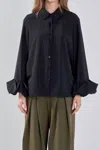 Endless Rose Bubble Accent Shirt In Black In Black