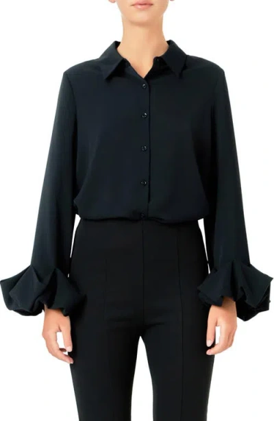 ENDLESS ROSE ENDLESS ROSE BUBBLE CUFF SHIRT