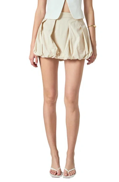 Endless Rose Bubble Hem Cotton Miniskort In Neutral