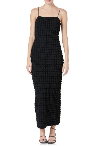 Endless Rose Bubble Maxi Slipdress In Black