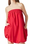 Endless Rose Strapless Bubble Minidress In Red