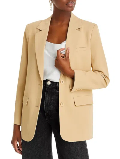 Endless Rose Buttery Womens Collar Polyester Two-button Blazer In Camel