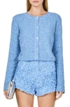 Endless Rose Button Front Cardigan In Blue