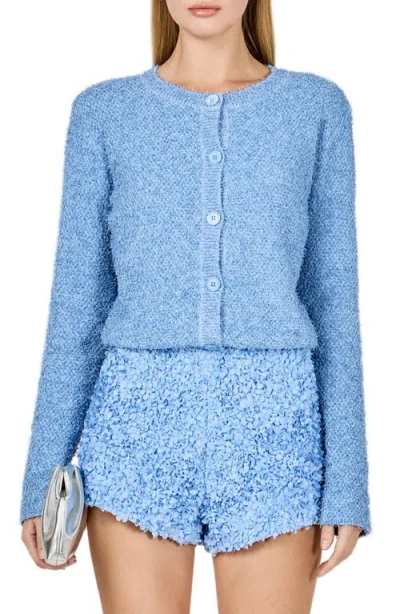 Endless Rose Button Front Cardigan In Blue