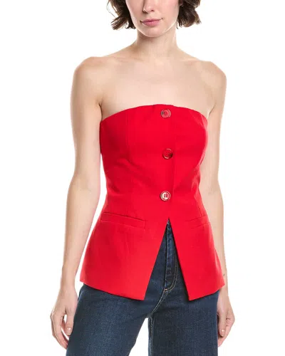 Endless Rose Button Long Top In Red
