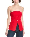 Endless Rose Button Long Top In Red