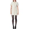 Endless Rose Tweed Buttoned Mini Dress In Ivory In Ivory