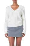 Endless Rose Cable Knit Sweater In Ivory