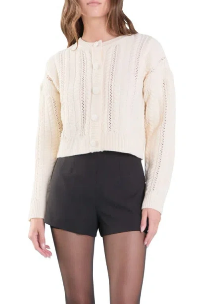 Endless Rose Cable Stitch Cardigan In Cream