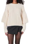 Endless Rose Cable Twofer Sweater In Cream In White