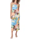 Endless Rose Abstract Print Strapless Dress In Multi