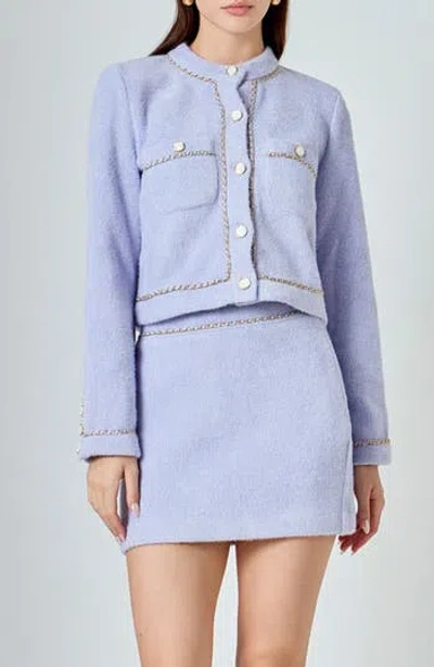 Endless Rose Chain Trim Miniskirt In Blue