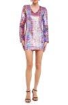 Endless Rose Women's Check Pattern Sequins Dress In Rose
