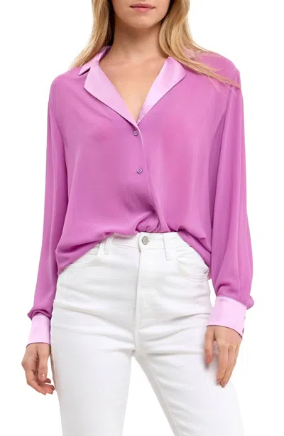 Endless Rose Chiffon Top In Lavender In Pink