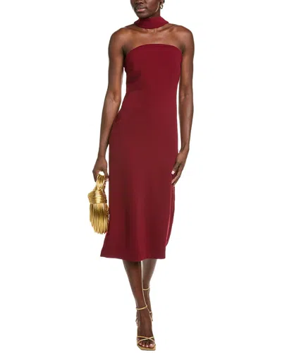 Endless Rose Choker Tie Midi Dress In Burgundy