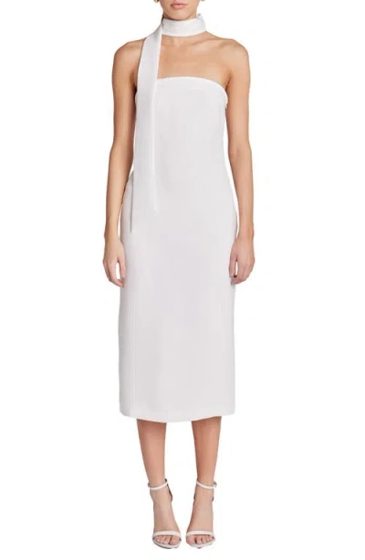 Endless Rose Choker Tie Sleeveless Midi Dress In White