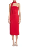 Endless Rose Choker Tie Sleeveless Midi Dress In Red