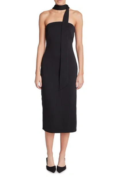 Endless Rose Choker Tie Sleeveless Midi Dress In Black