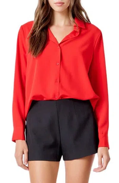 Endless Rose Classic Button-up Shirt In Red