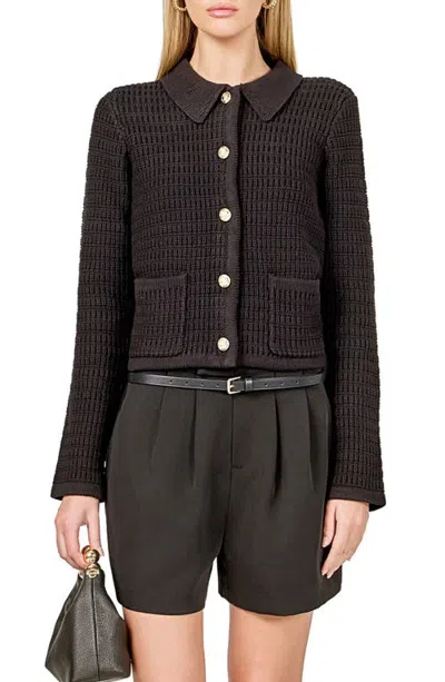 Endless Rose Collar Cardigan In Black