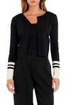 Endless Rose Colorblock Cardigan In Black/ Cream