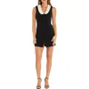 Endless Rose Contrast Collar Minidress In Black/ White