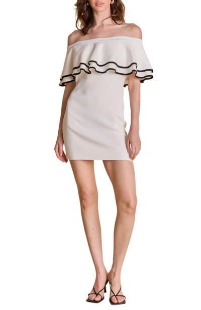 Endless Rose Contrast Detail Ruffle Off The Shoulder Minidress
