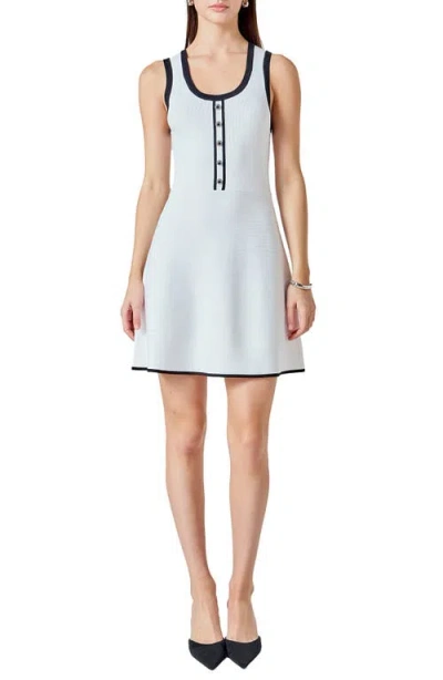 Endless Rose Contrast Trim Sleeveless Knit Dress In Multi