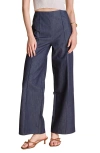 Endless Rose Creased Wide Leg Denim Pants