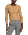 Endless Rose Crewneck Button-down Knit Top In Brown