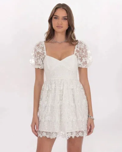 Endless Rose Crochet Lace Tiered Dress In White