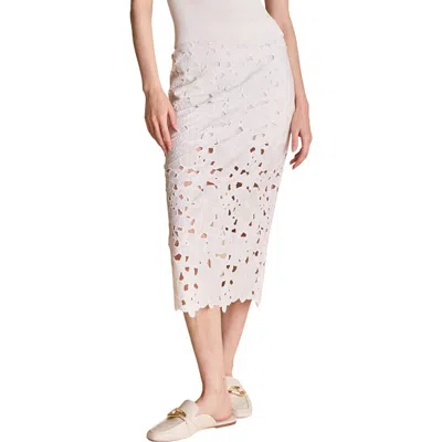 Endless Rose Cutout Lace Midi Skirt In Ivory
