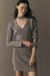 Endless Rose Cutout Mini Sweater Dress In Gray
