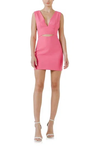 Endless Rose Cutout V-neck Minidress In Pink