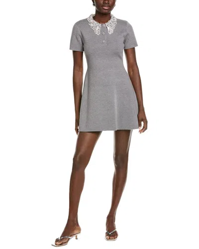 Endless Rose Detachable Rhinestone Collar Knit Mini Dress In Green