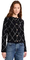 Endless Rose 3d Embroidered Cardigan Sweater In Black