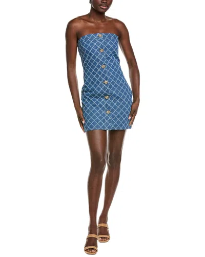 Endless Rose Distressed Denim Mini Dress In Blue