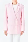 Endless Rose Double Breast Basic Blazer In Pink In Pink