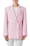 Endless Rose Double Breast Basic Blazer In Pink In Pink