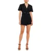 Endless Rose Short Sleeve Blazer Romper In Black