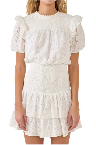 Endless Rose Dress With Smocked Waist In White