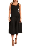 Endless Rose Drop Waist Midi Dress In Black