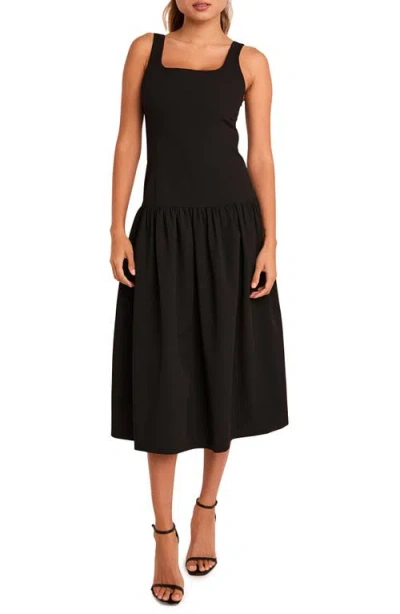 Endless Rose Drop Waist Midi Dress In Black