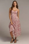 Endless Rose Drop-waist Sweetheart Midi Dress In Multi