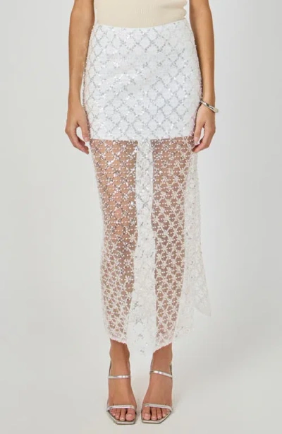 Endless Rose Embellished Mesh Maxi Skirt In Black