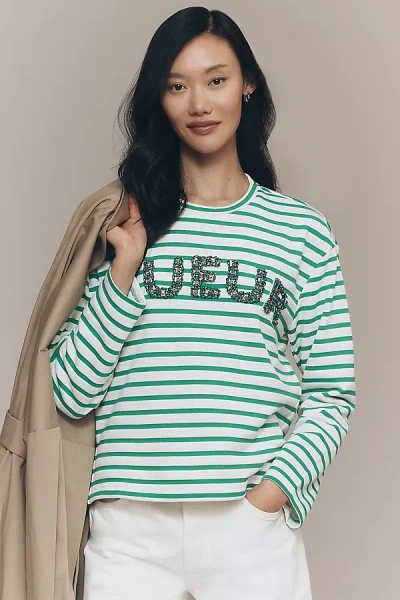 Endless Rose Embellished Pullover In Green