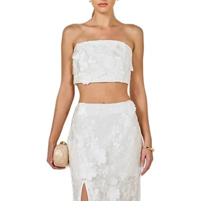 Endless Rose Embroidered Flower Strapless Top & Maxi Skirt Set In Multi
