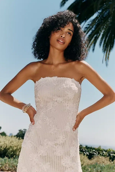 Endless Rose Embroidered Net Dress In White